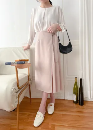 Side Pleated 側釦設計不規則半身裙, Skirt/ SK8797