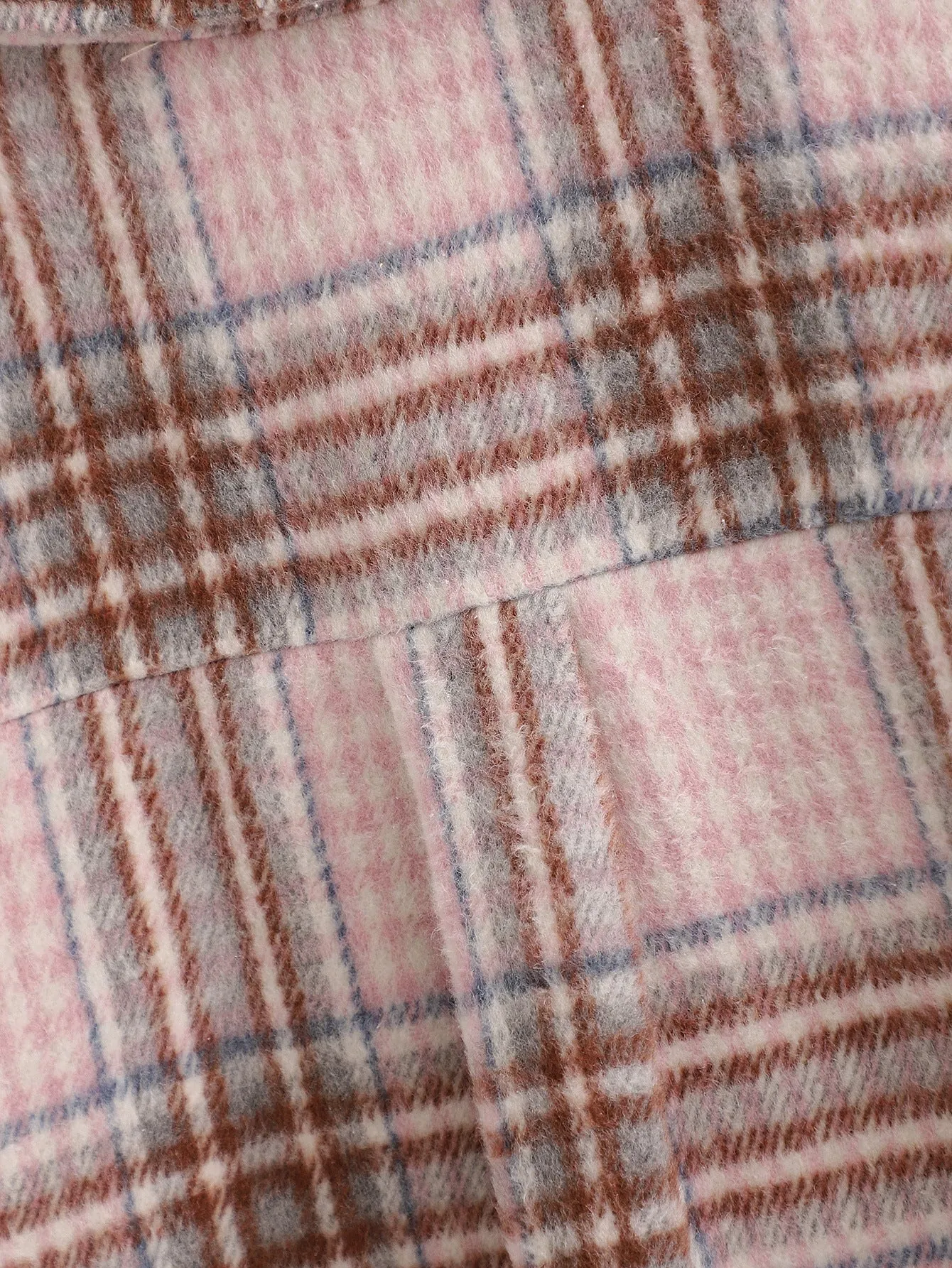 Single-breasted Pocket Geometry Plaid Elastic Sleeves Outerwear