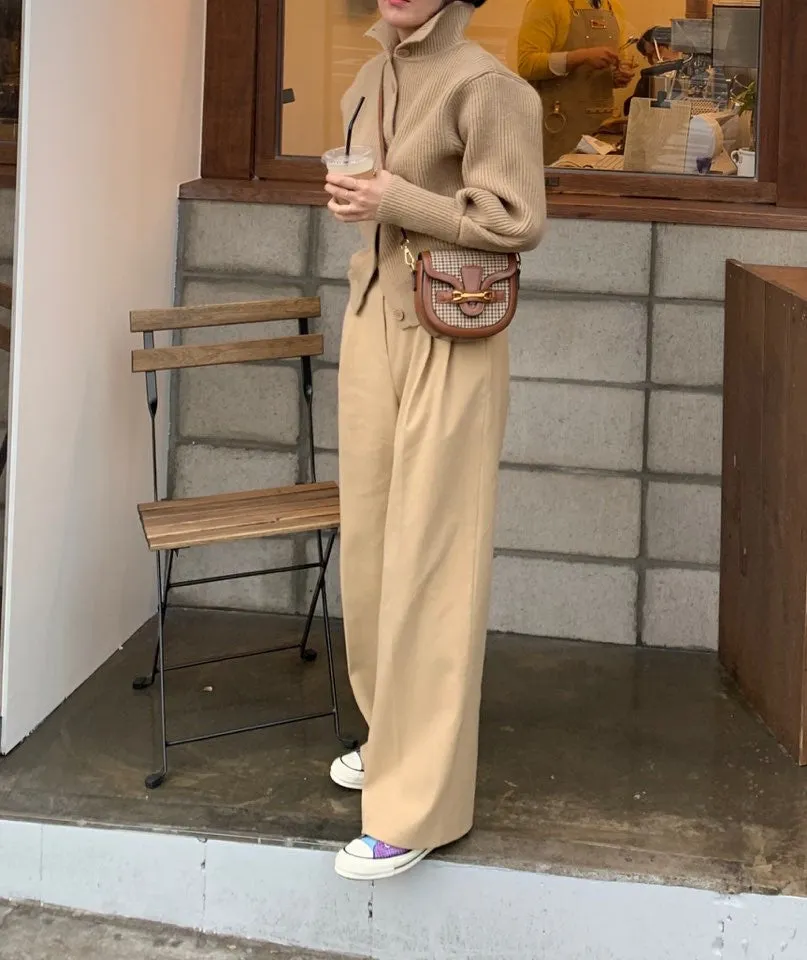 Single-breasted Vintage Lapel Sweater Outerwear