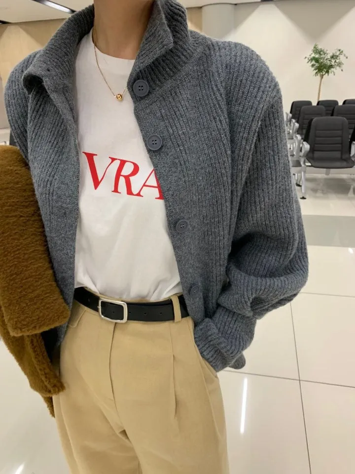 Single-breasted Vintage Lapel Sweater Outerwear