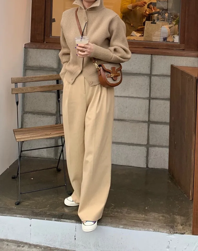 Single-breasted Vintage Lapel Sweater Outerwear