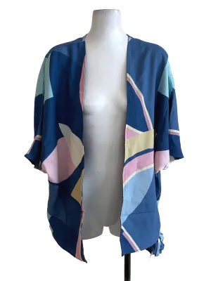 Sky Blue Abstract Cardigan