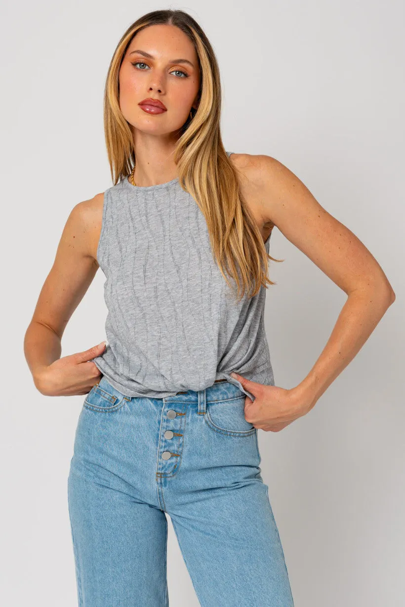 Sleeveless Grey Top