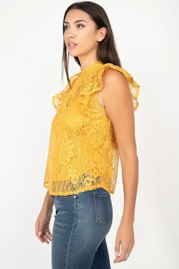 Sleeveless Lace Lining Top
