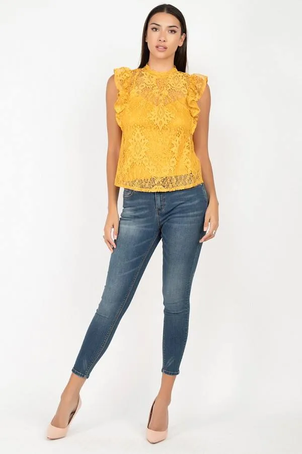 Sleeveless Lace Lining Top