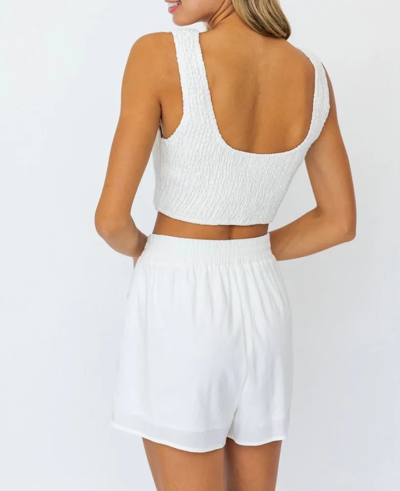 Sleeveless Smock Crop Top