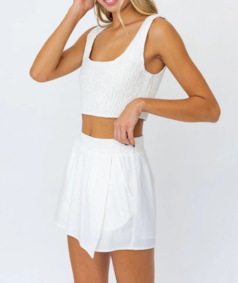 Sleeveless Smock Crop Top