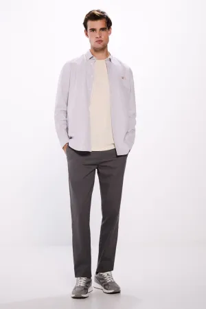 Slim fit microstructure trousers - Grey