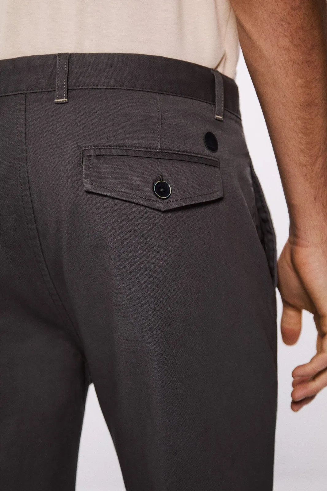 Slim fit microstructure trousers - Grey