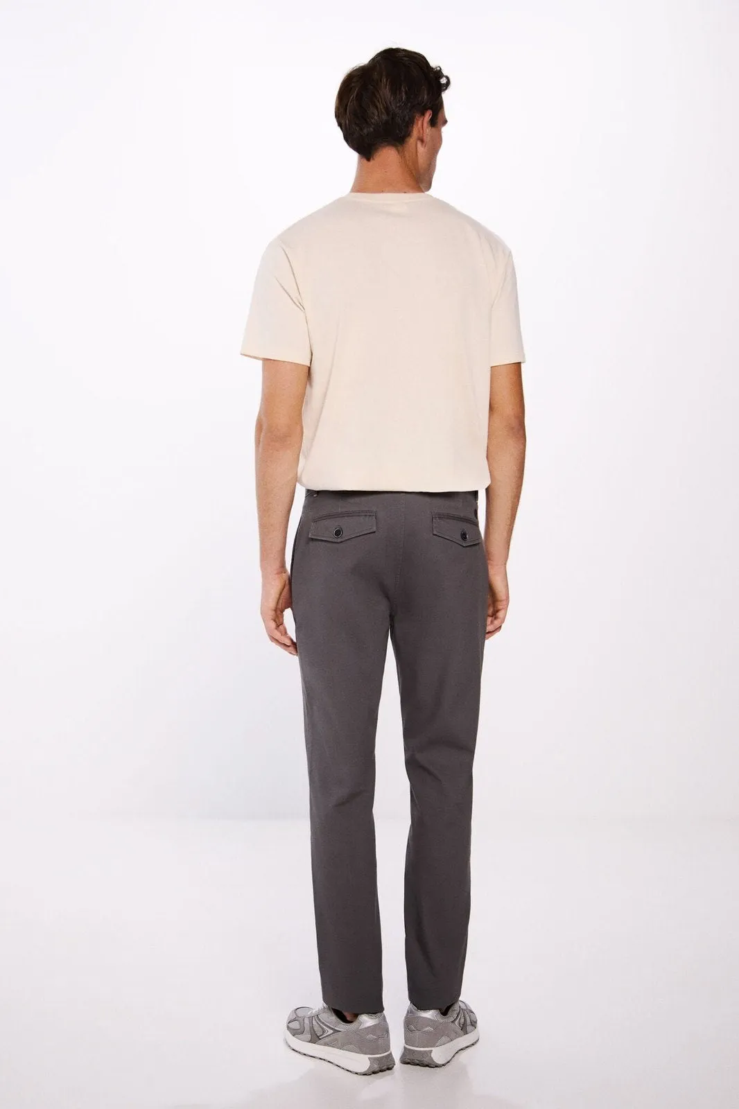 Slim fit microstructure trousers - Grey