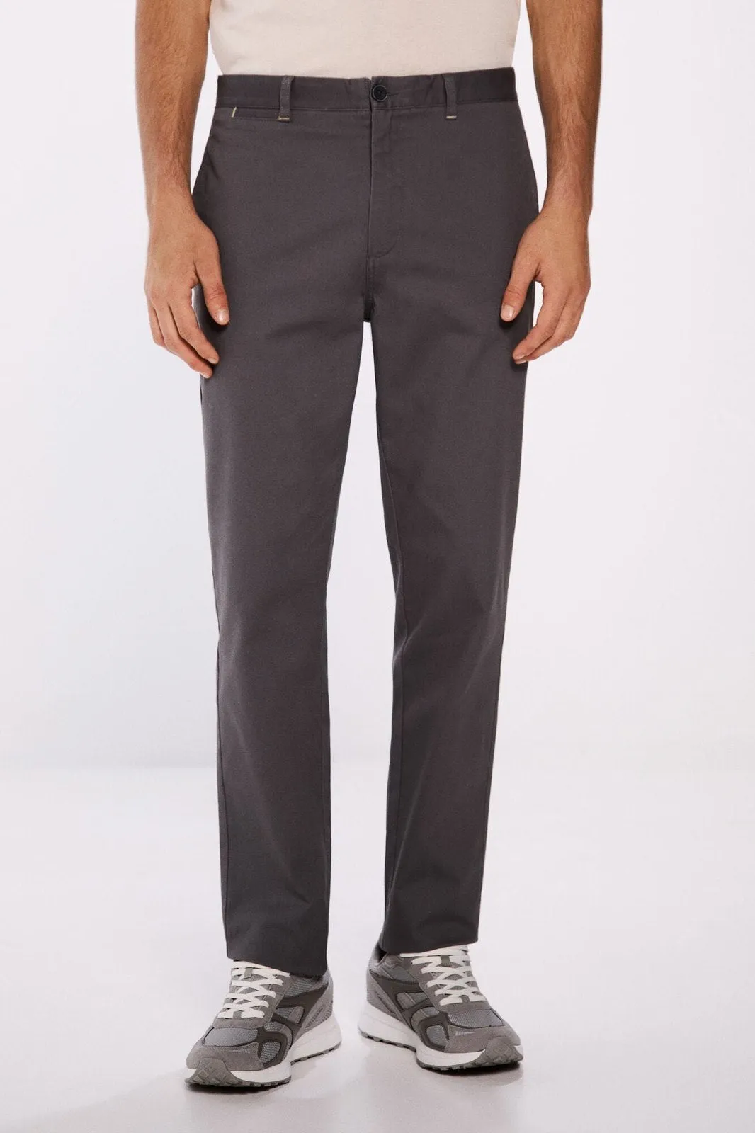 Slim fit microstructure trousers - Grey