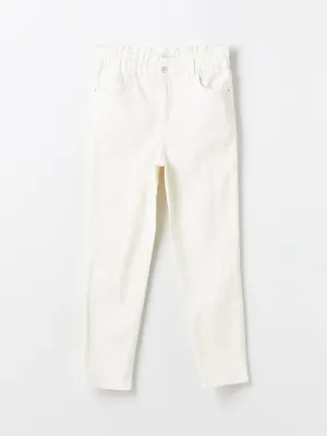 Slim Mom Women Jean Trousers with Elastic Waist