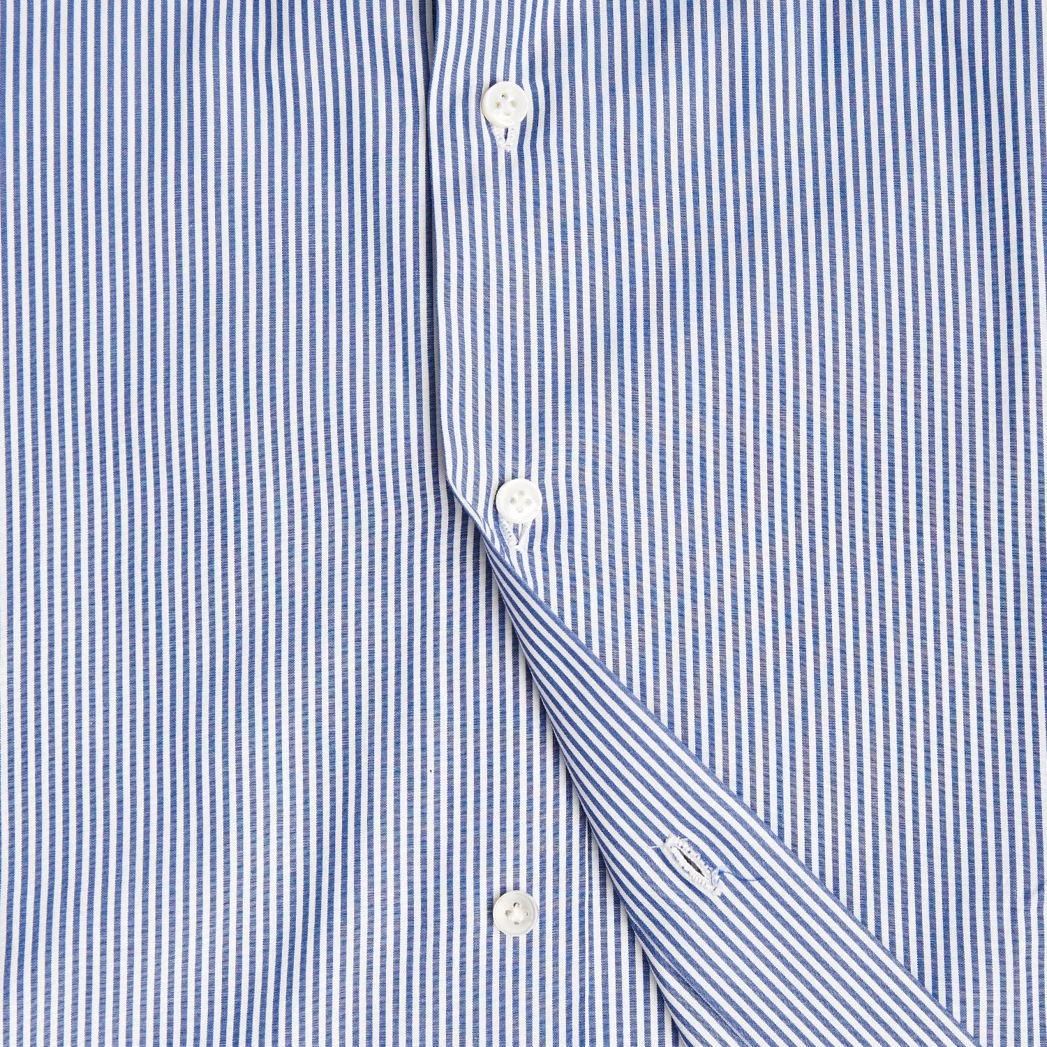 SLIM WHITE AND BLUE STRIPED CLASSIC SHIRT