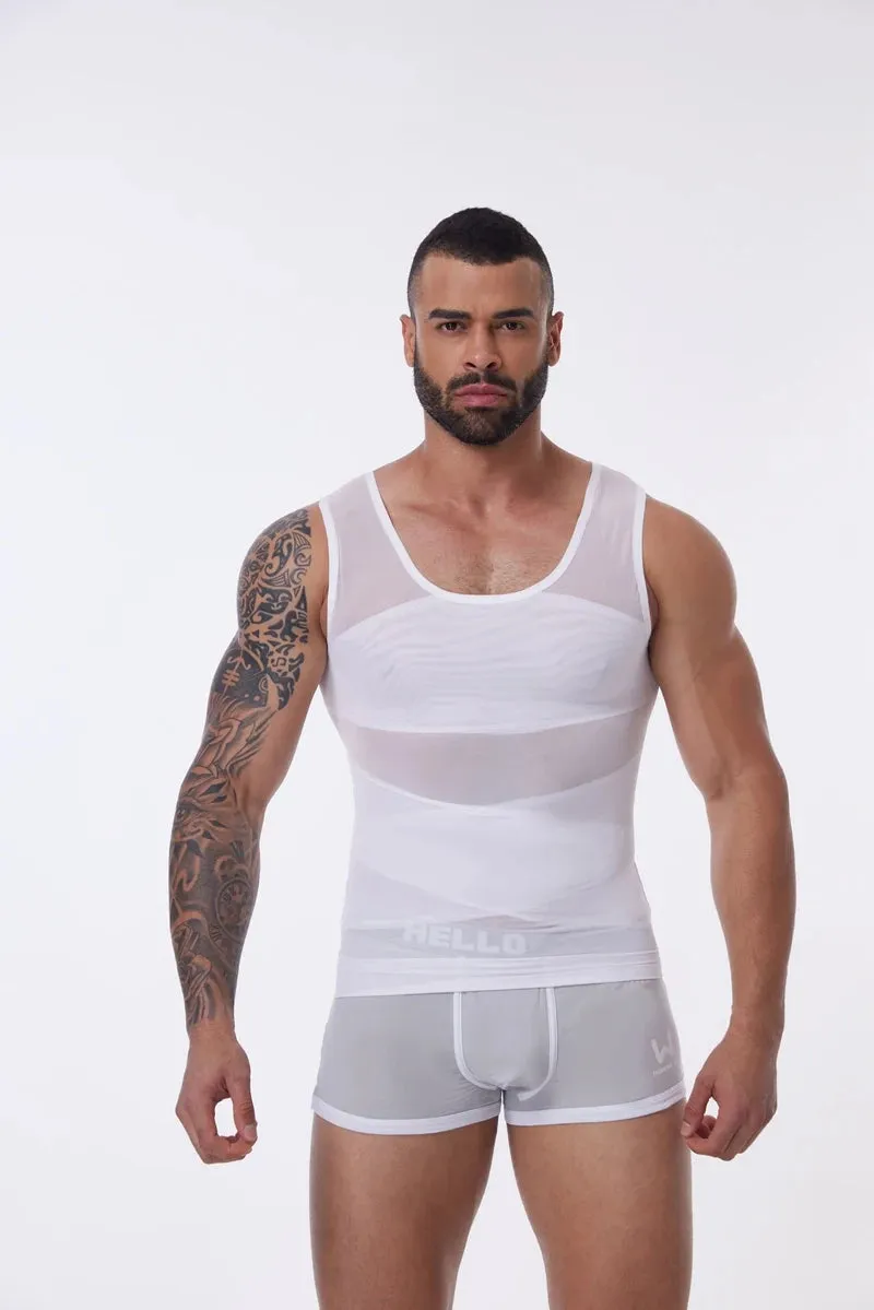 Slimming Firm Tummy Control Compression Undershirt Shapewear for Men