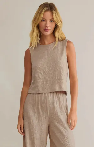 Sloane Textured Top-Parchment