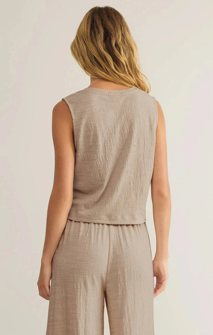 Sloane Textured Top-Parchment
