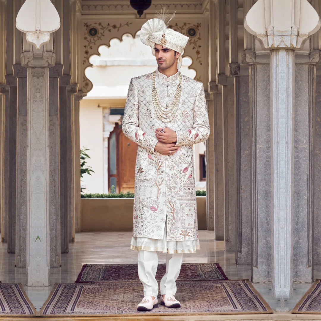 Soft Cloud White Sherwani