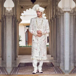 Soft Cloud White Sherwani