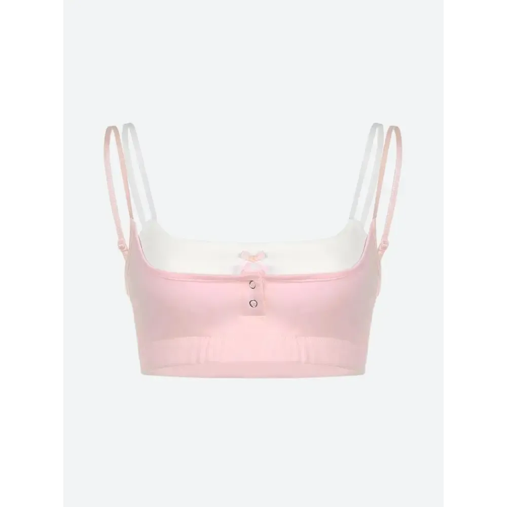 Soft Girl Y2K Crop Top with Bow Detail for Effortless Style