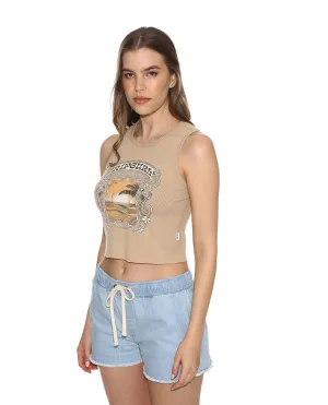 SOLEIL LIVE THE SEARCH RIB TANK - Latte