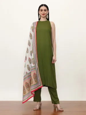 Solid Kurta Sets With Pure Cotton Dupatta