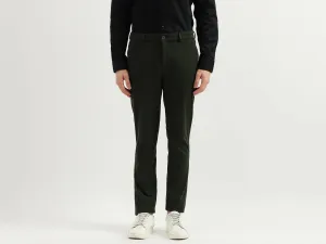 Solid Mid Rise Slim Fit Trousers