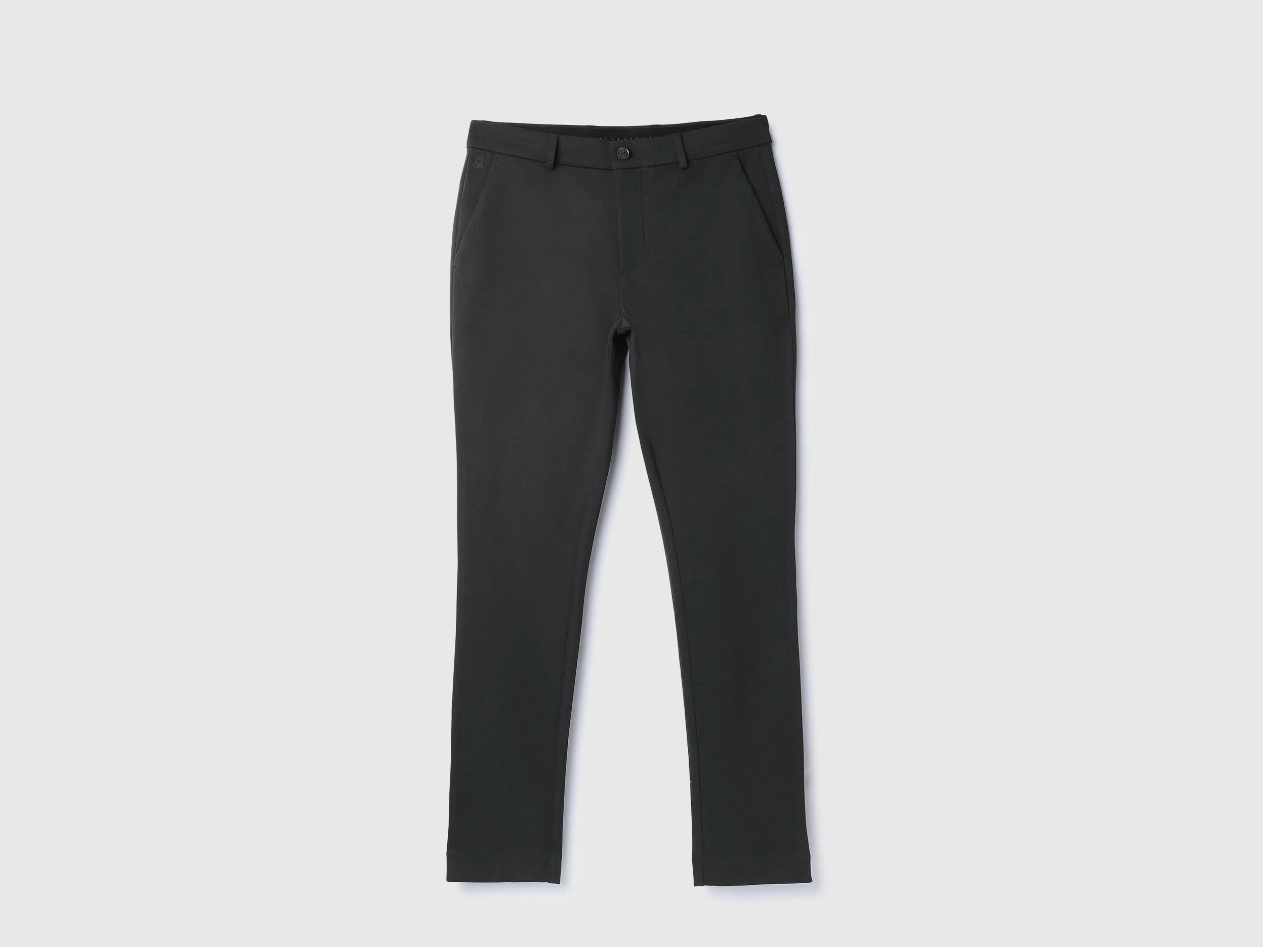 Solid Mid Rise Slim Fit Trousers