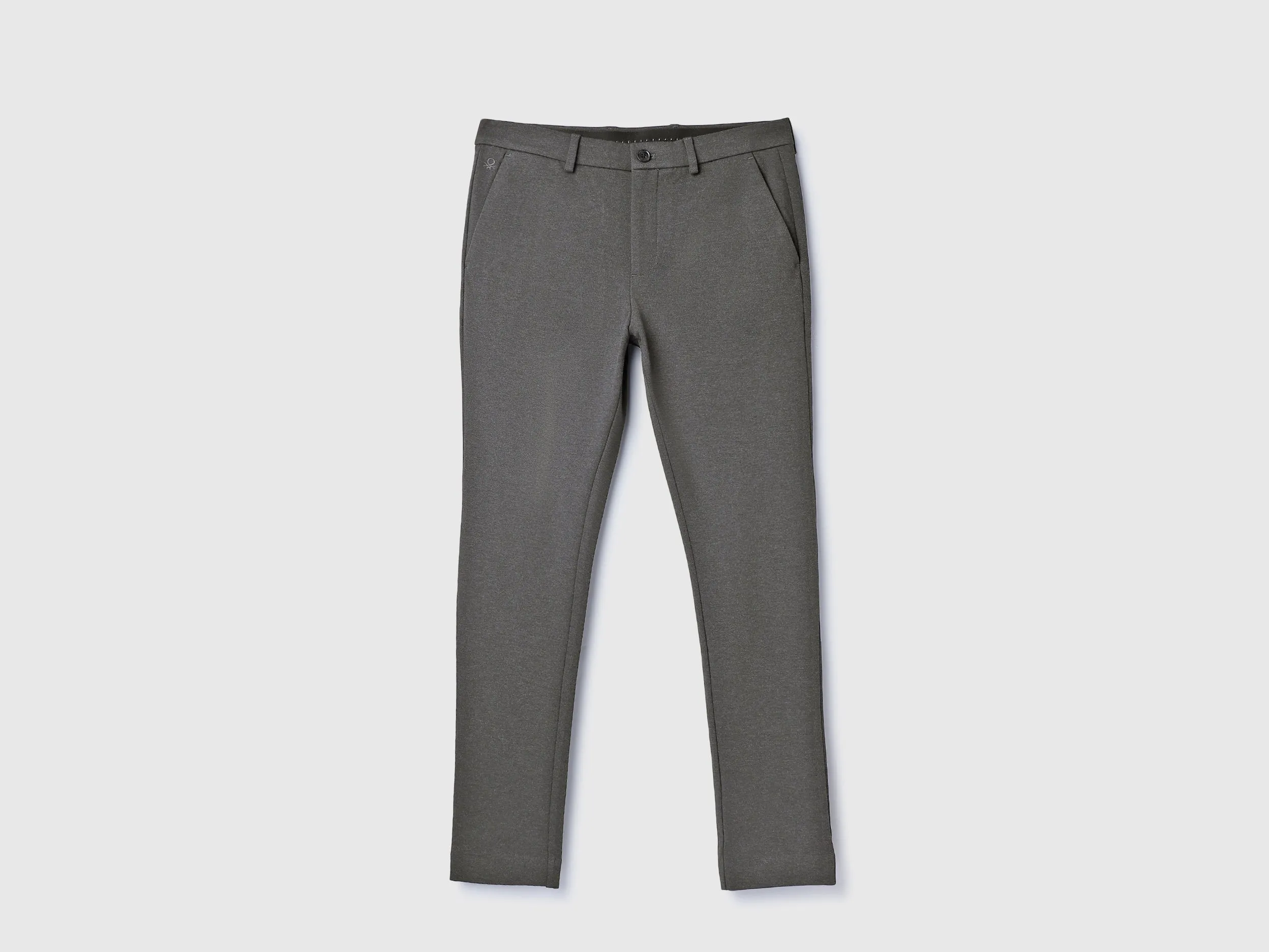 Solid Mid Rise Slim Fit Trousers