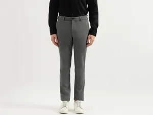 Solid Mid Rise Slim Fit Trousers