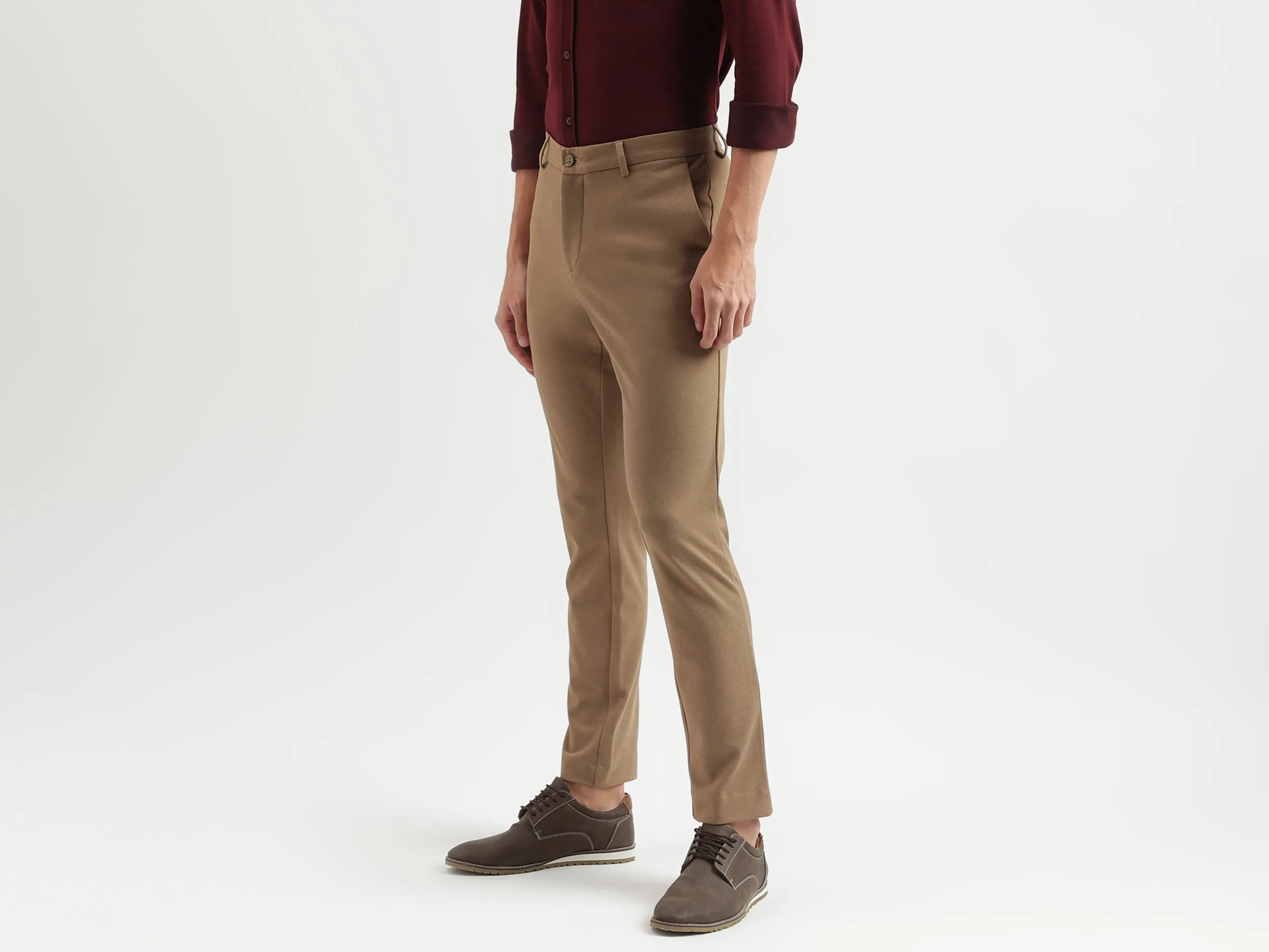 Solid Pattern Slim Fit Trousers