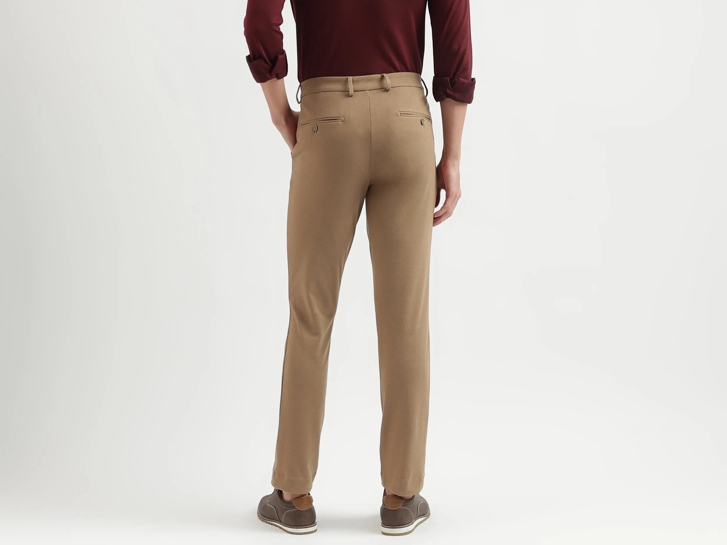 Solid Pattern Slim Fit Trousers