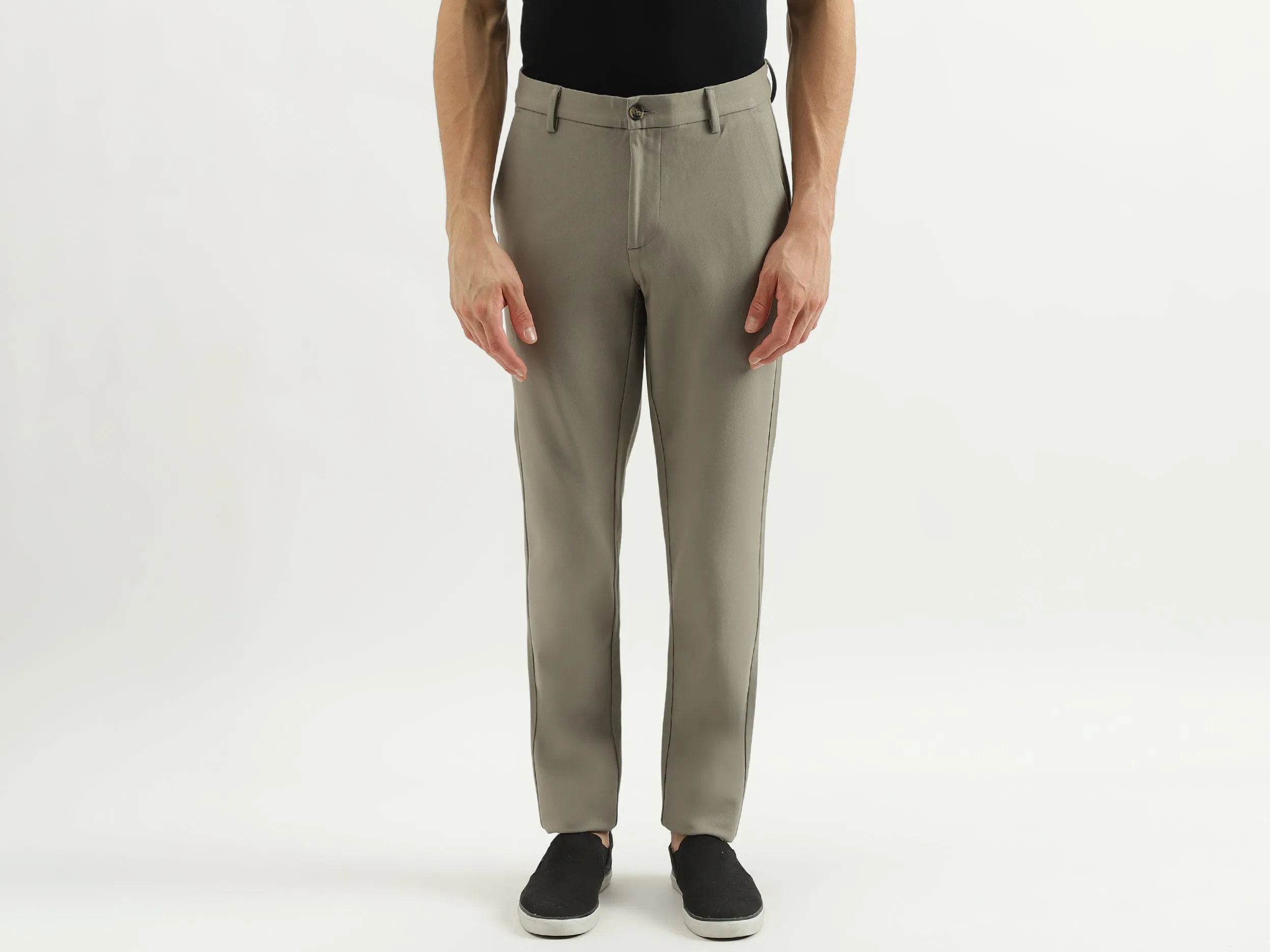 Solid Slim Fit Trousers