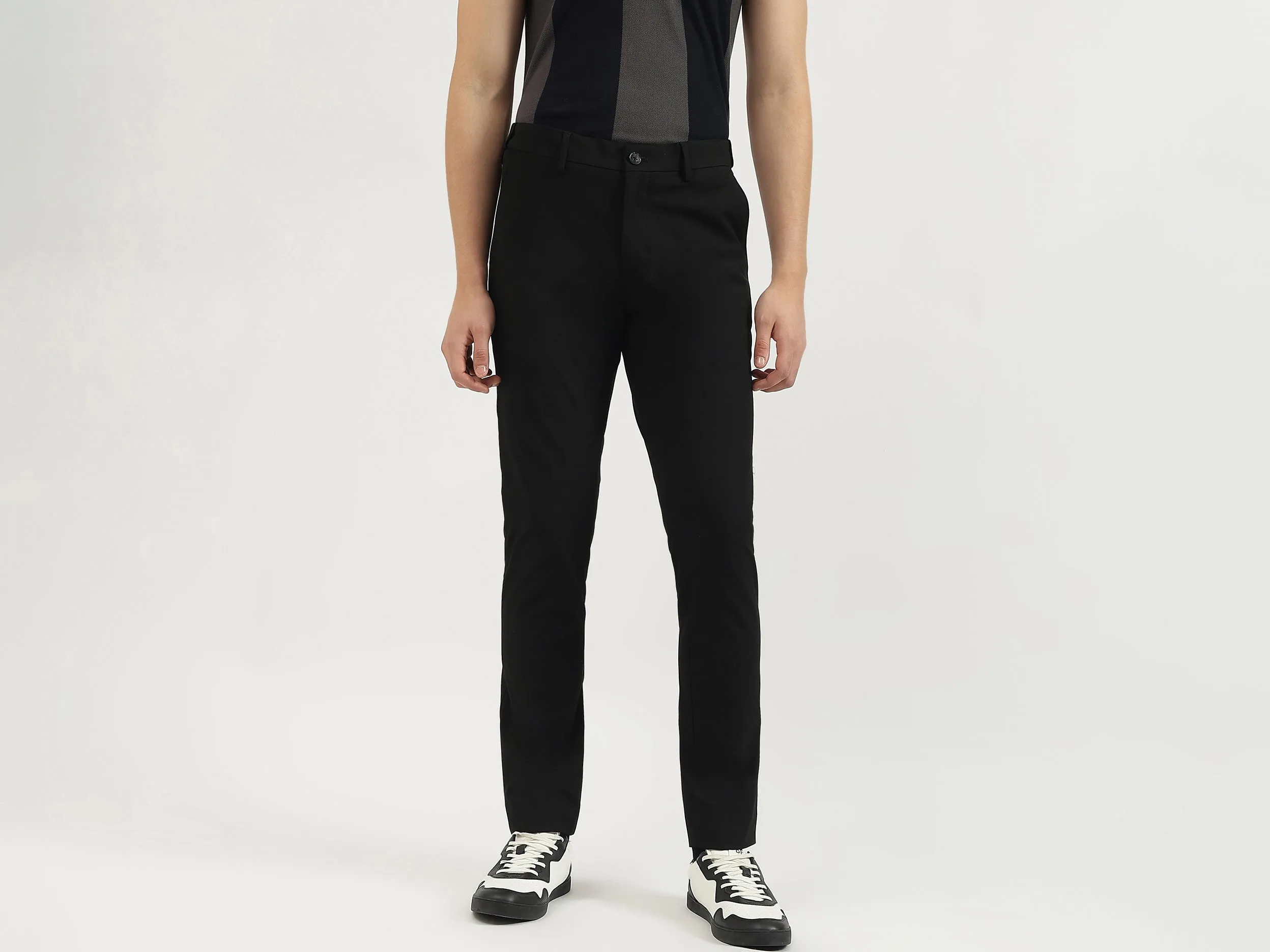 Solid Slim Fit Trousers