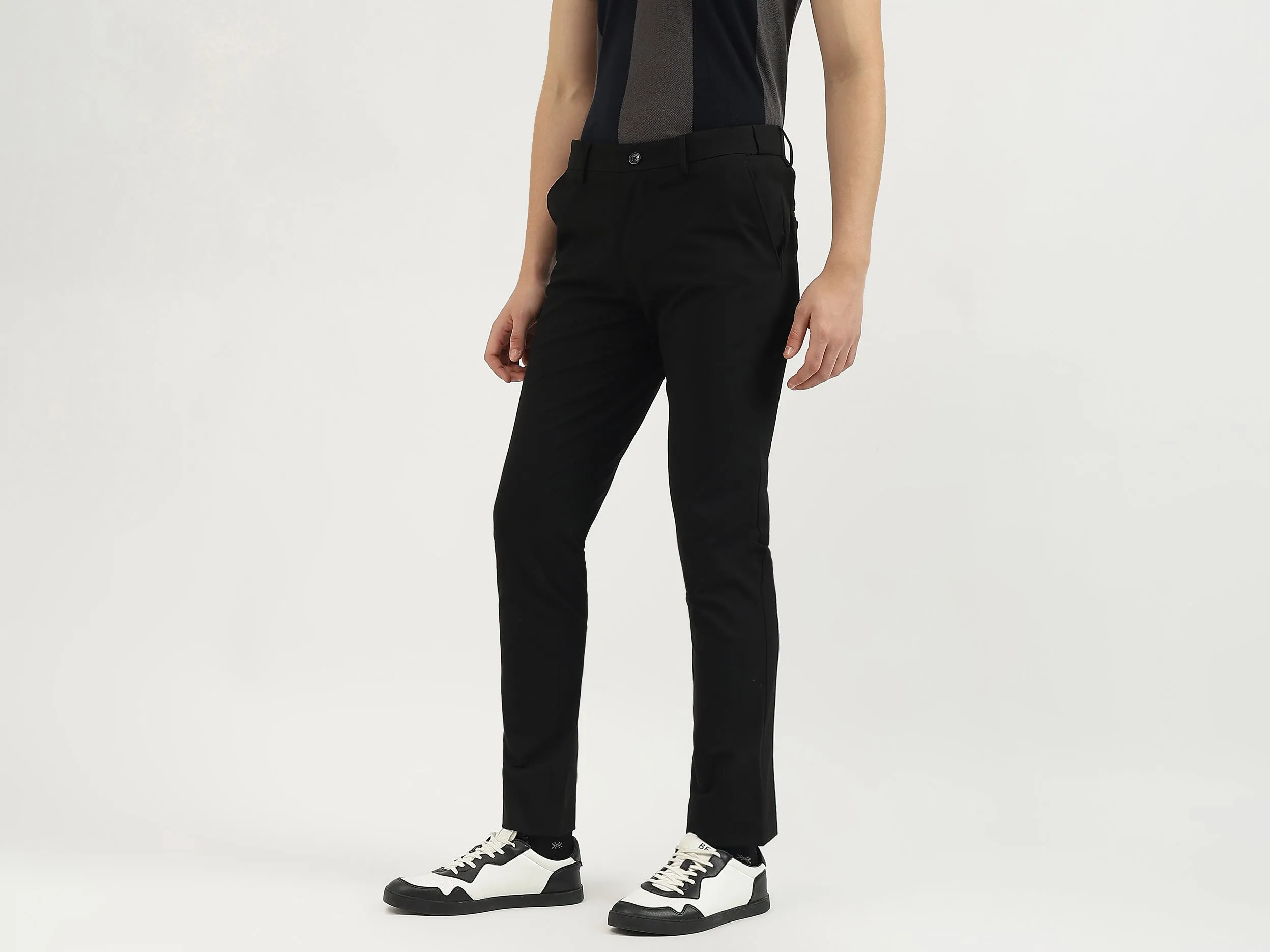 Solid Slim Fit Trousers