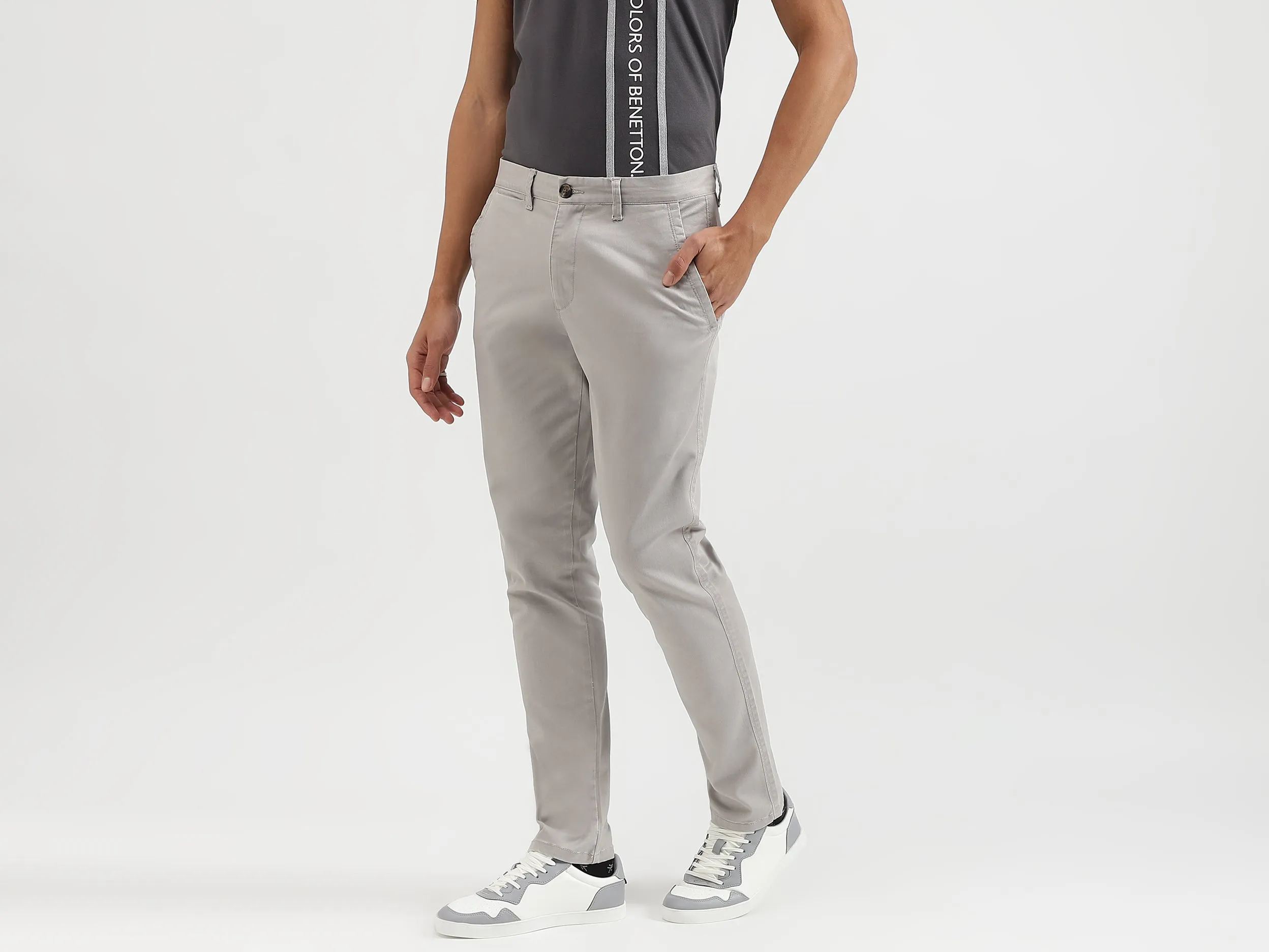 Solid Slim Fit Trousers
