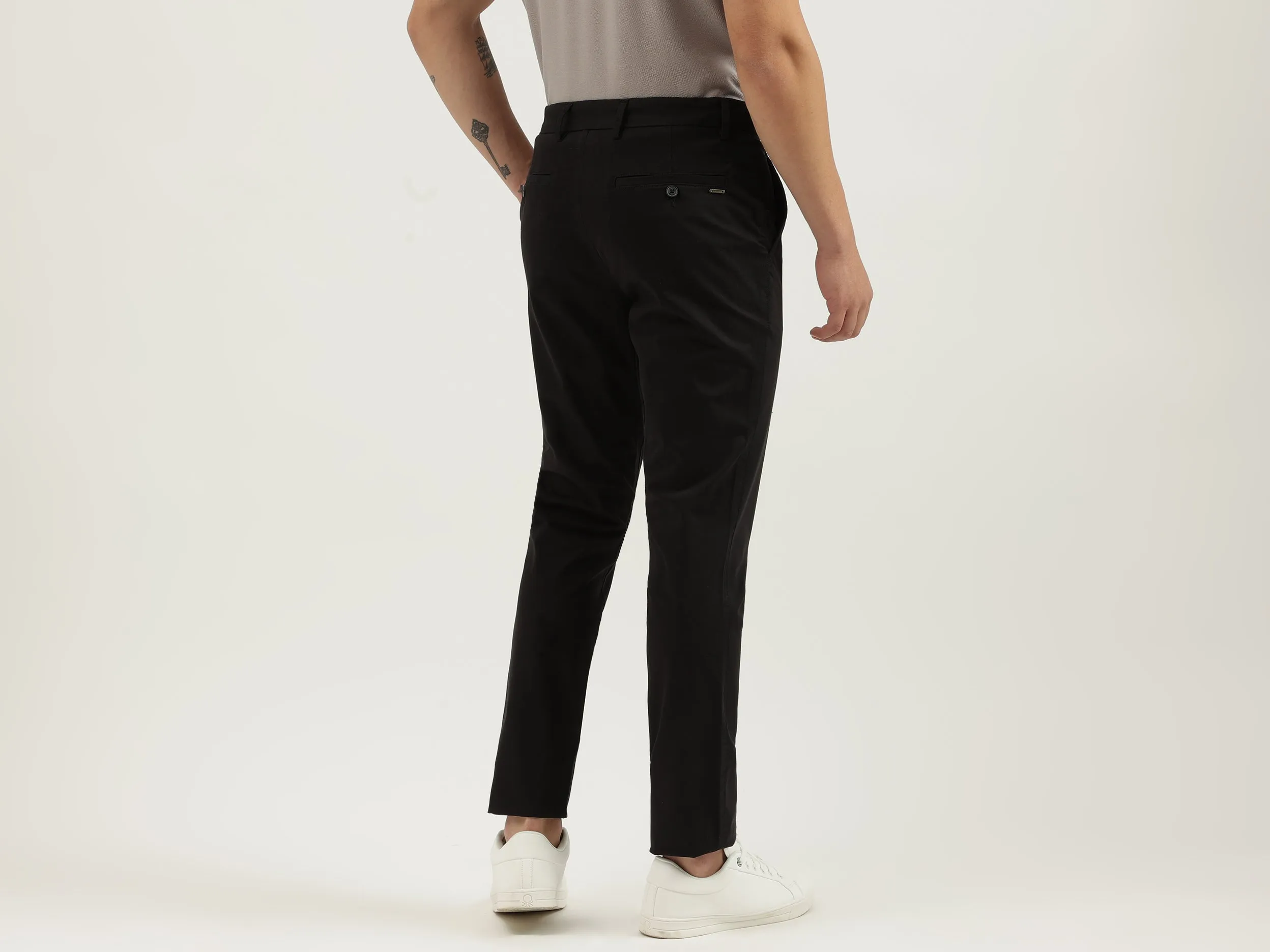 Solid Slim Fit Trousers