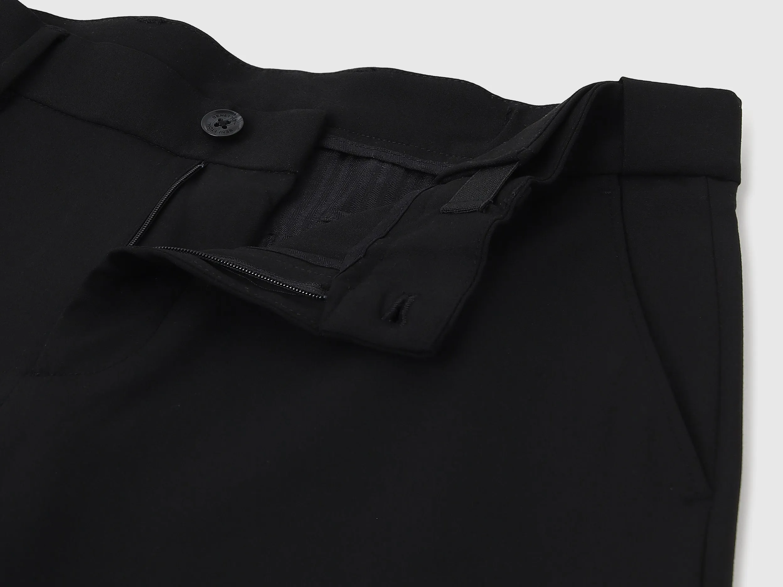 Solid Slim Fit Trousers