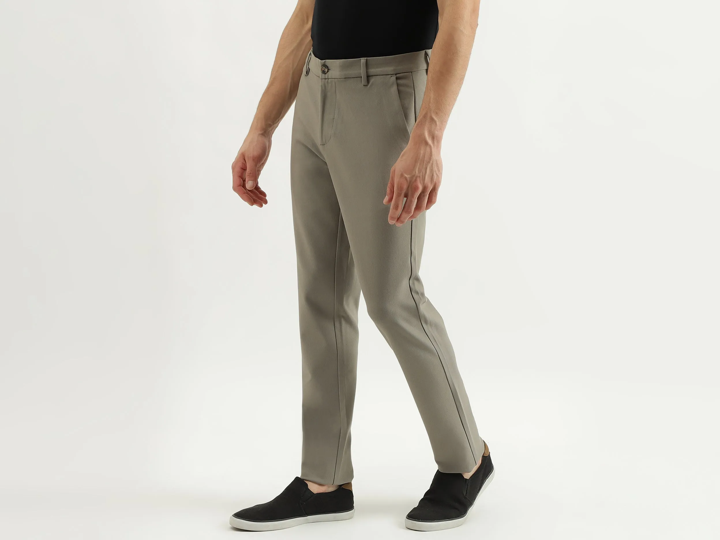 Solid Slim Fit Trousers