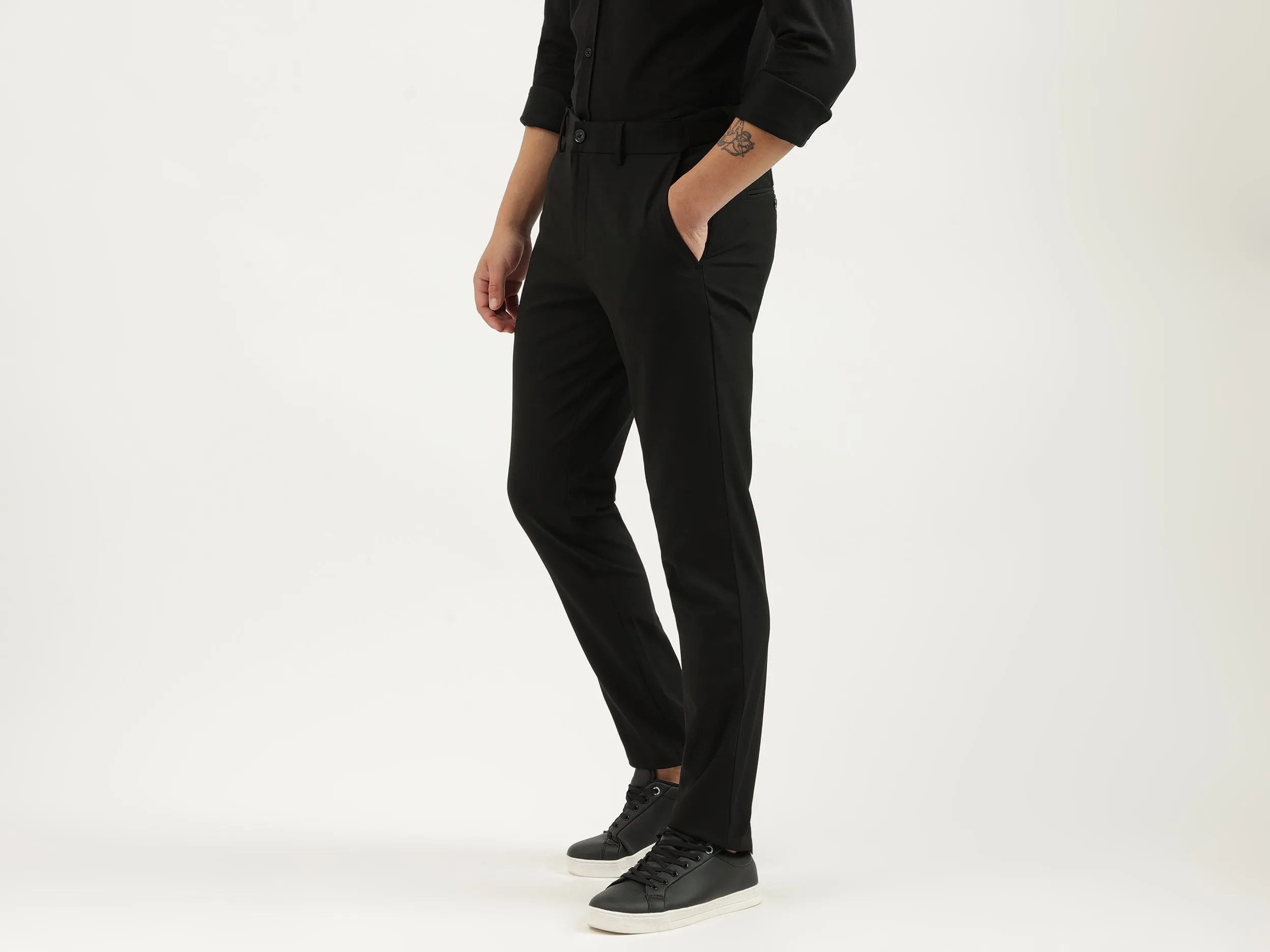 Solid Slim Fit Trousers