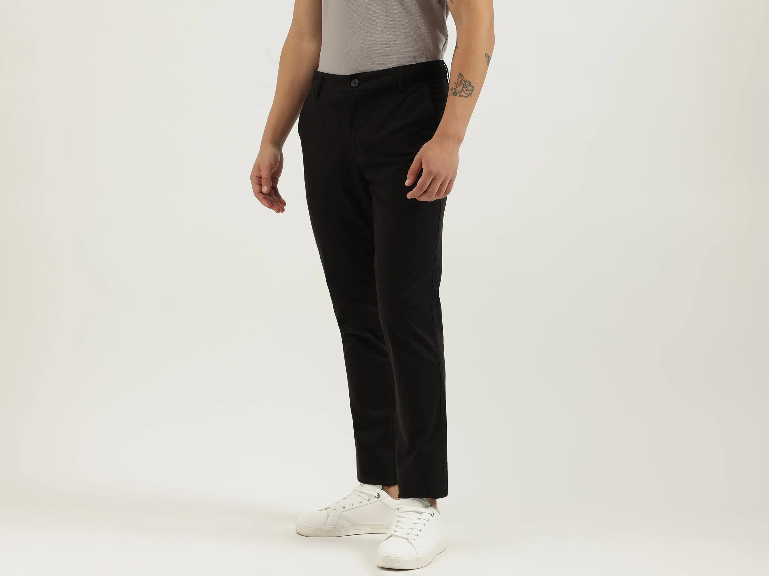 Solid Slim Fit Trousers