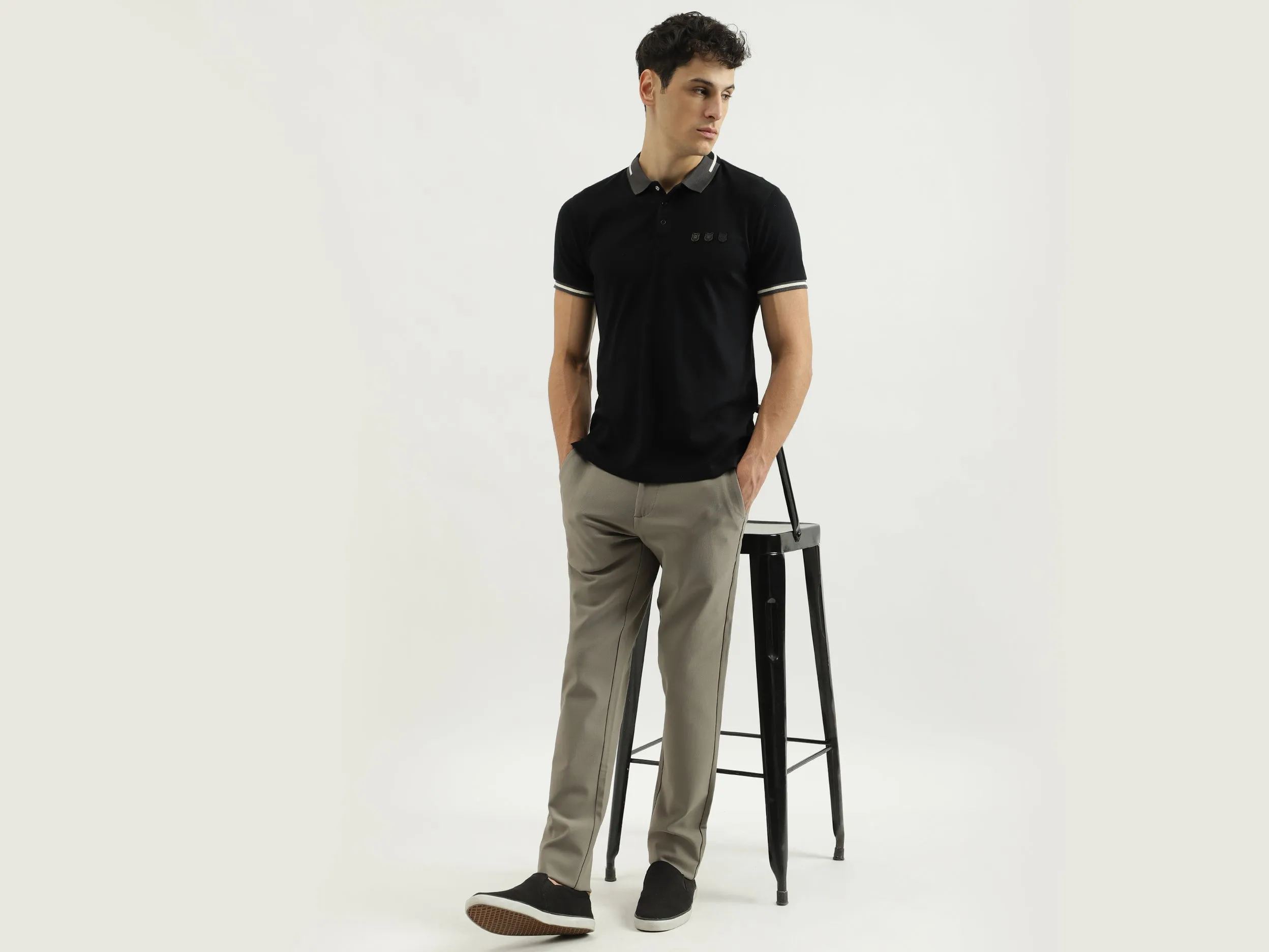 Solid Slim Fit Trousers