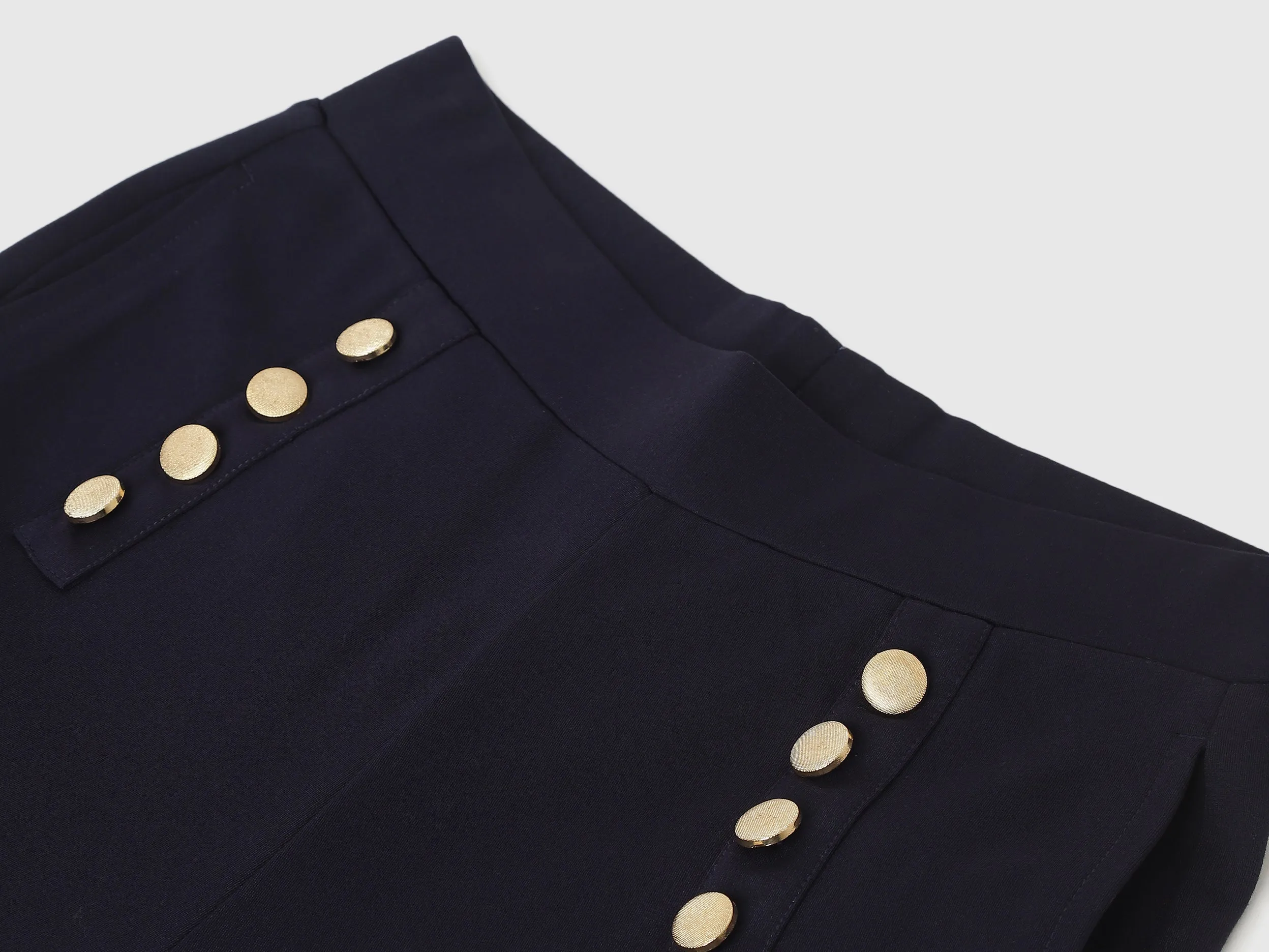 Solid Straight Fit Trousers