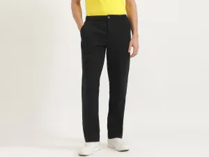 Solid Straight Fit Trousers