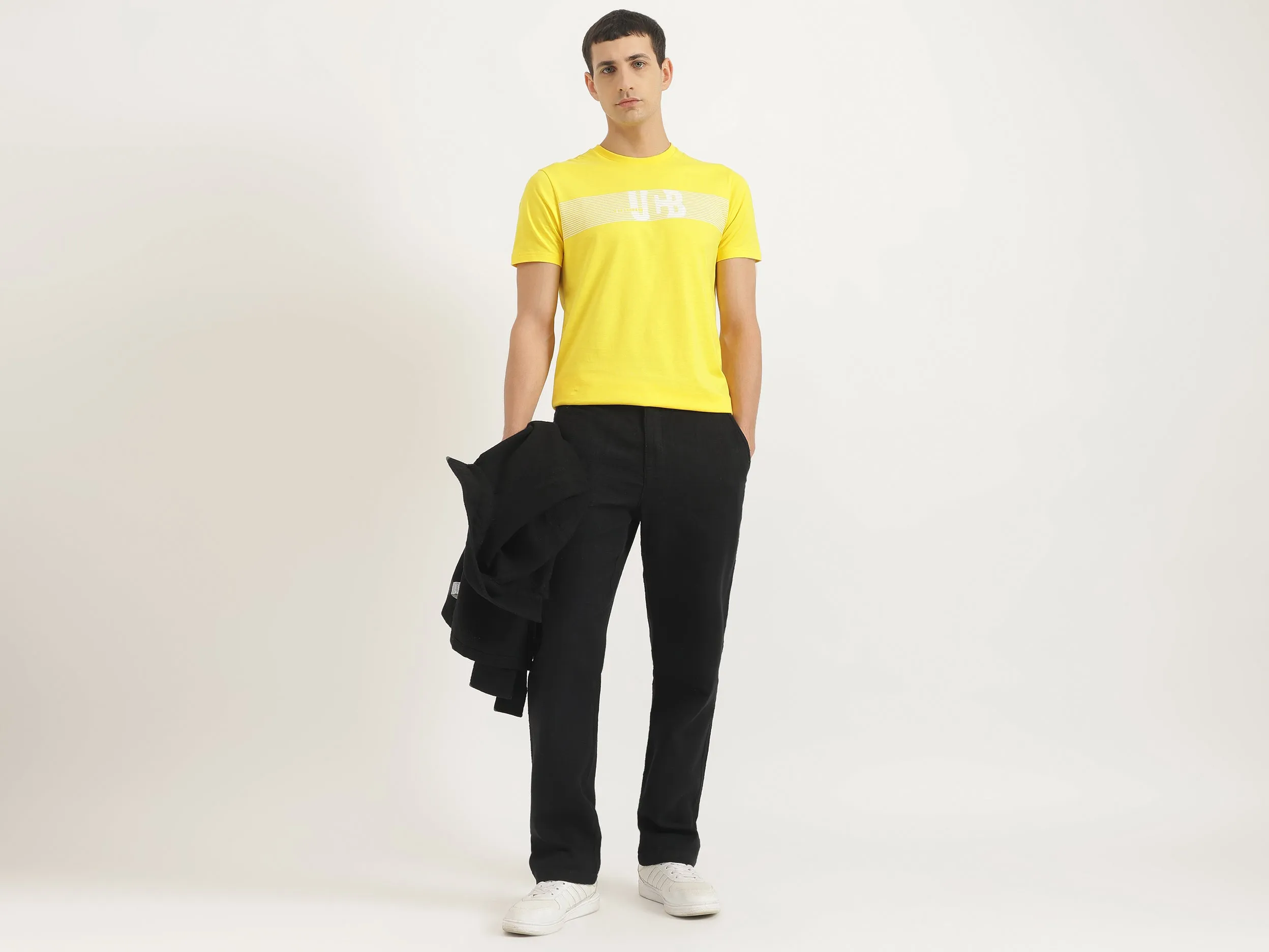 Solid Straight Fit Trousers
