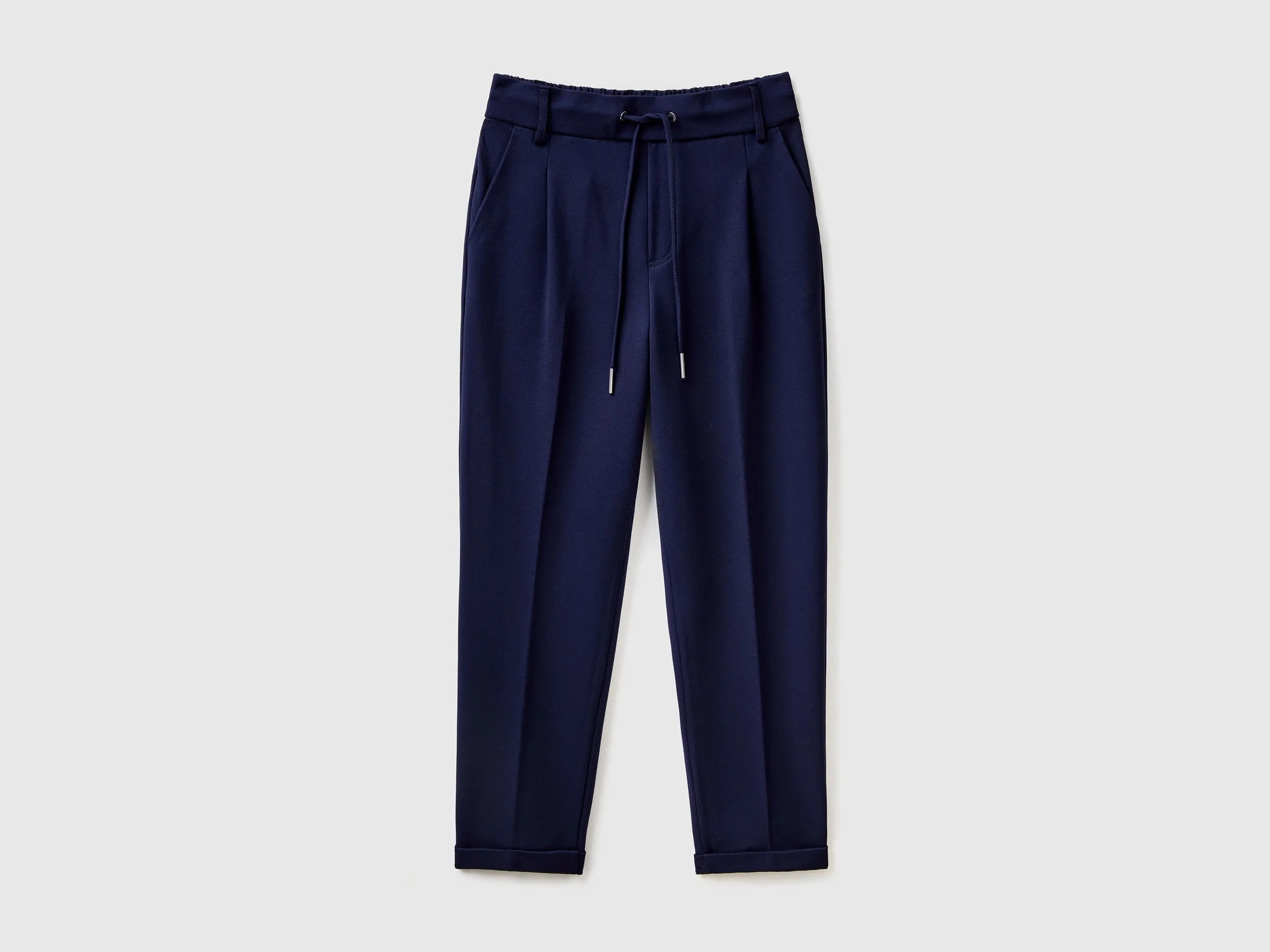 Solid Straight Fit Trousers
