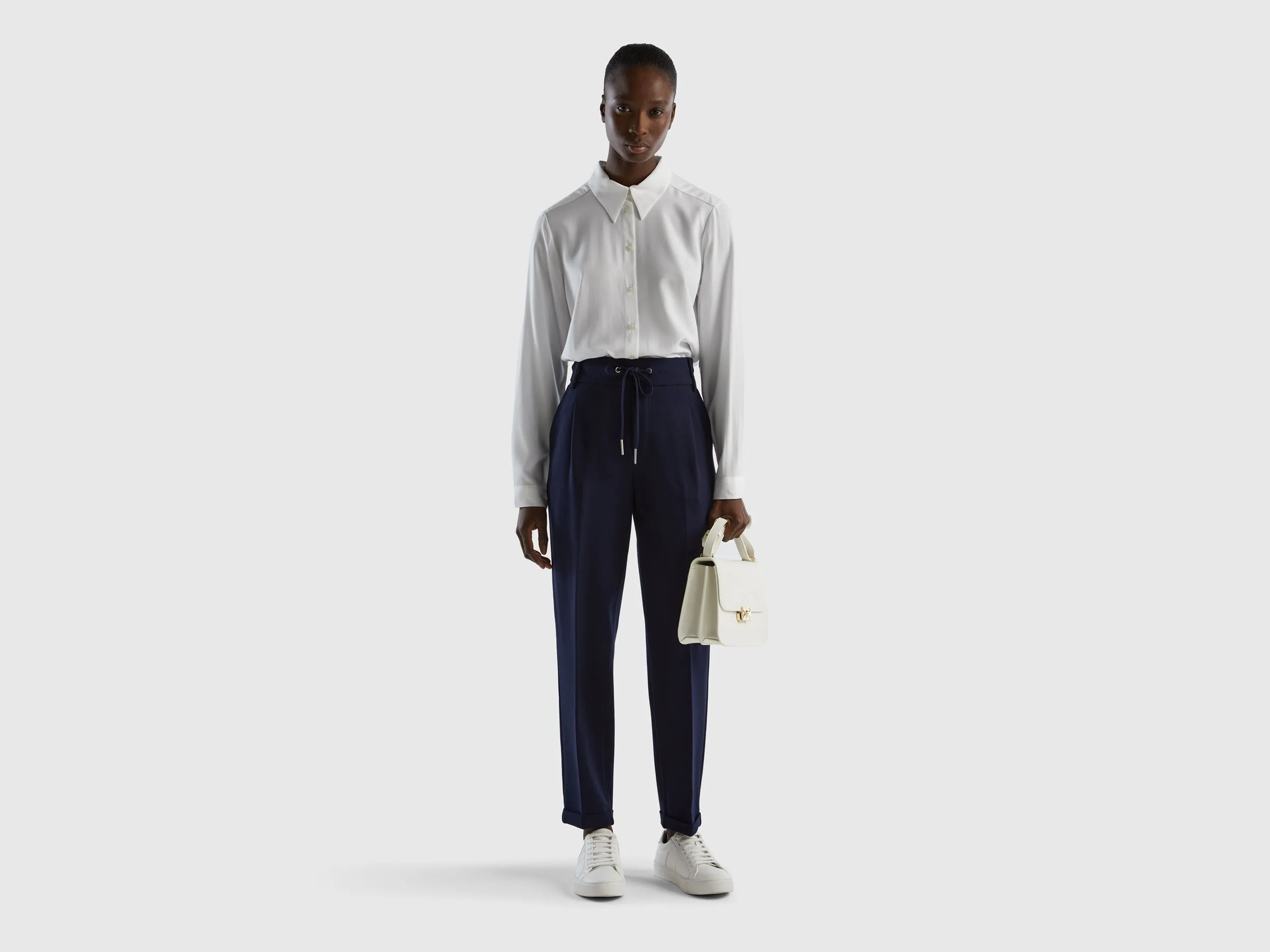 Solid Straight Fit Trousers