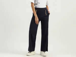 Solid Straight Fit Trousers