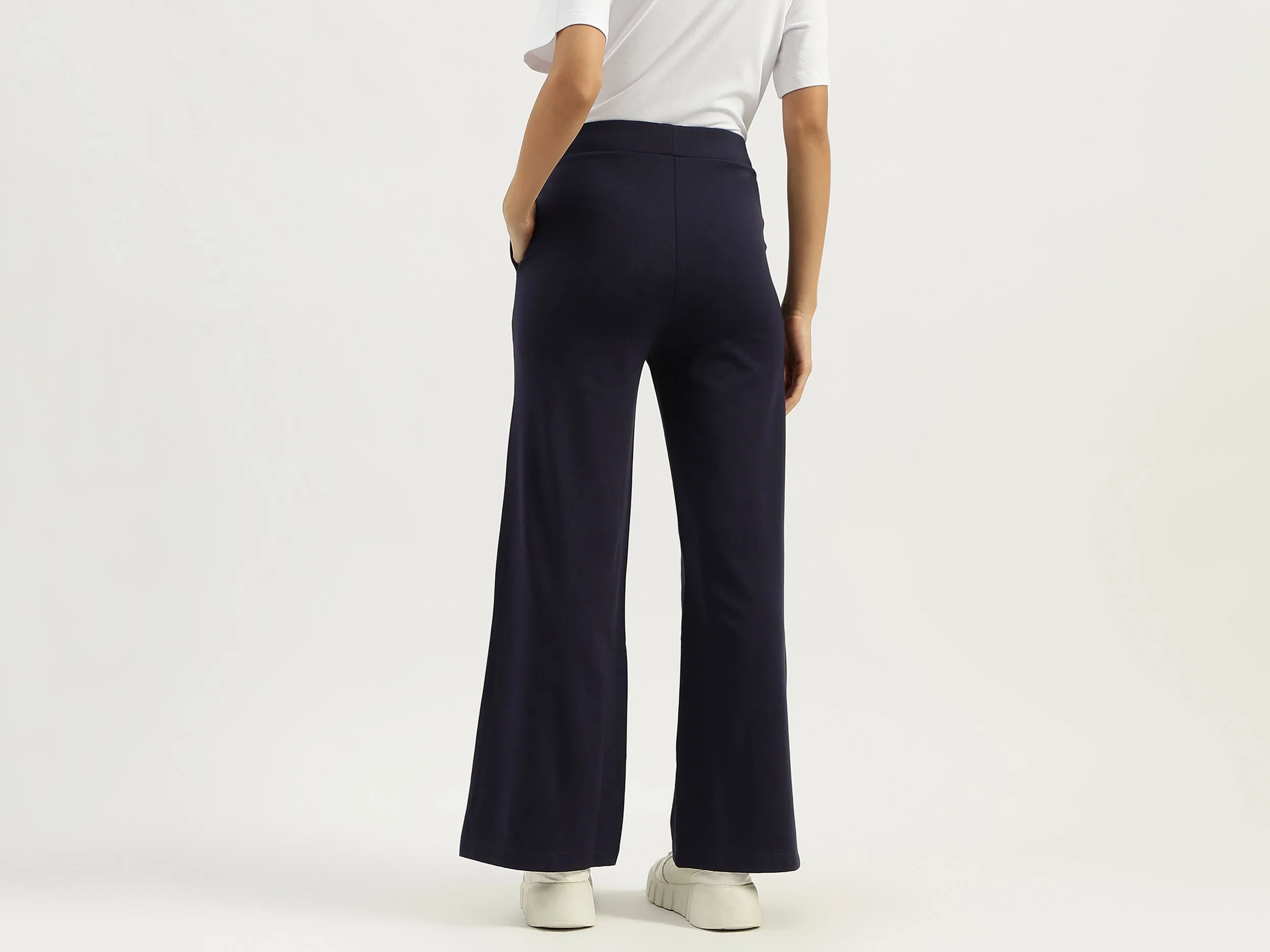 Solid Straight Fit Trousers