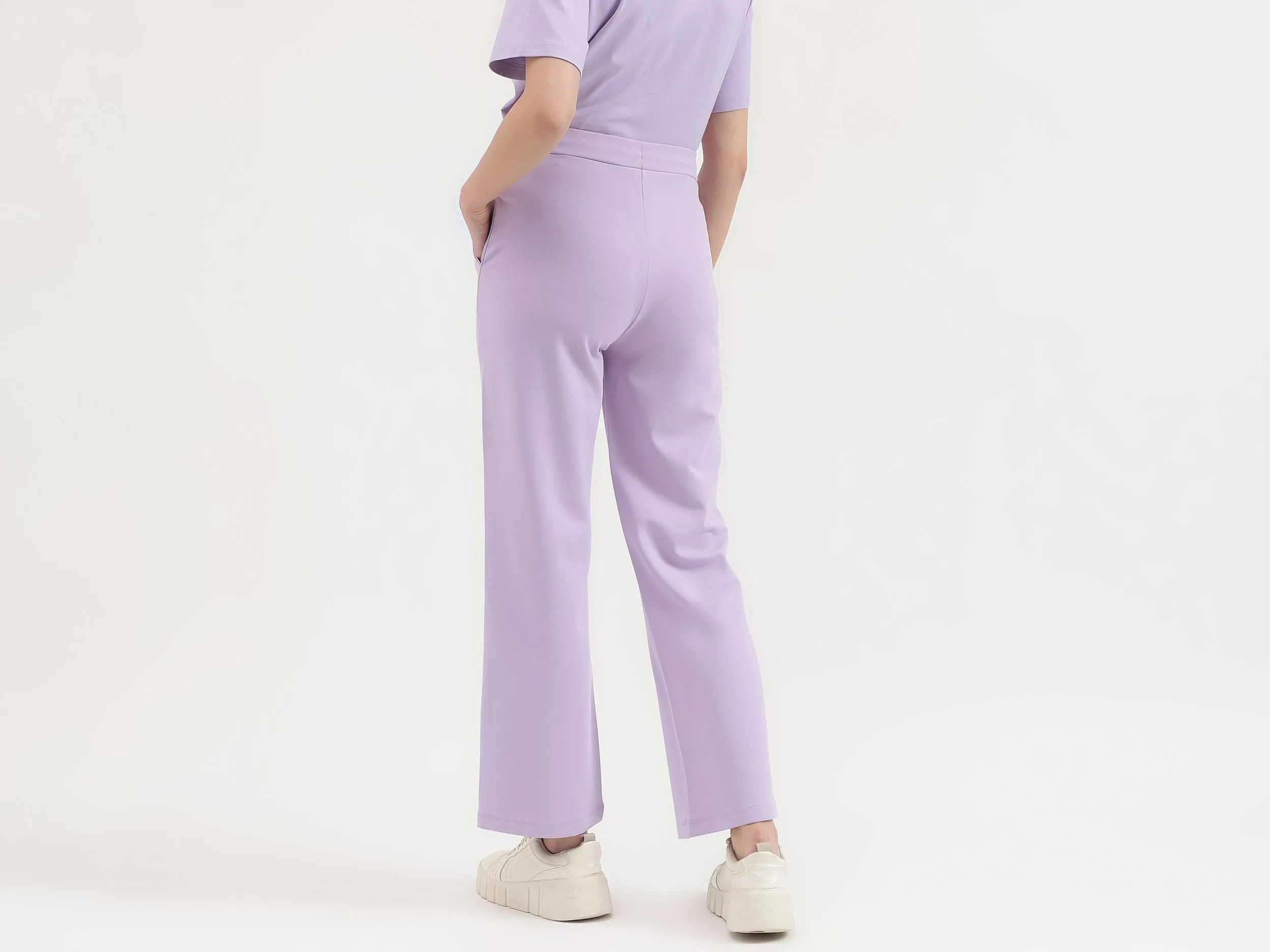 Solid Straight Fit Trousers