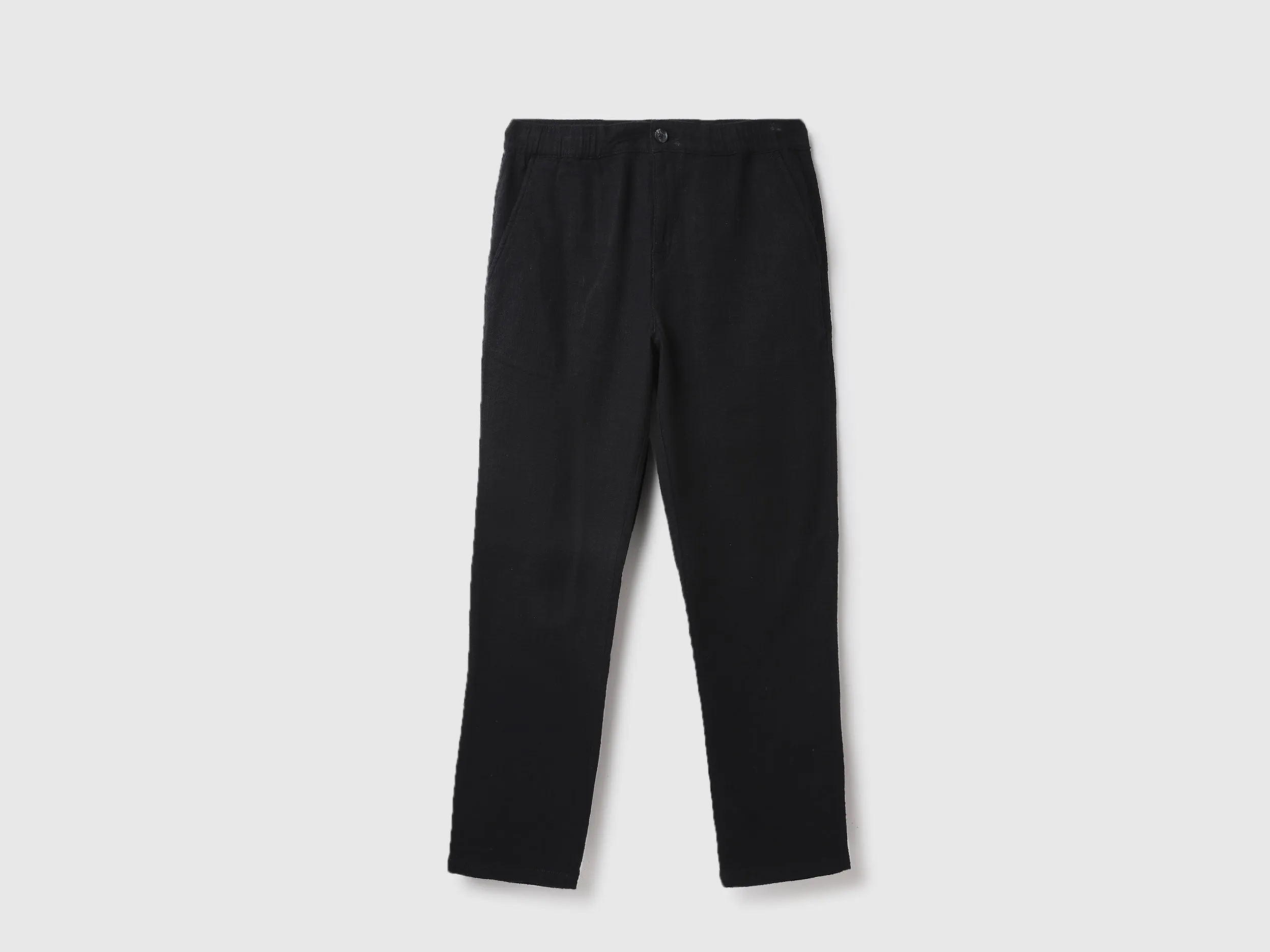 Solid Straight Fit Trousers